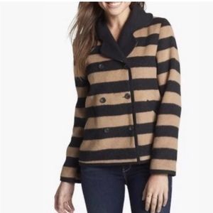 Anthropologie Tulle sstriped wool peacoat XS